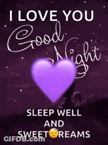 Purple Heart With I Love You Sleep Well GIF