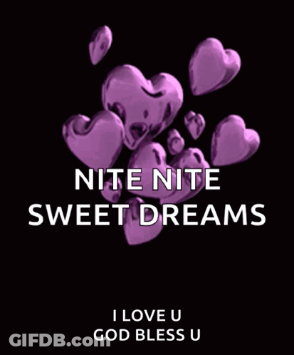 Purple Hearts Nite Nite Sweet Dreams GIF