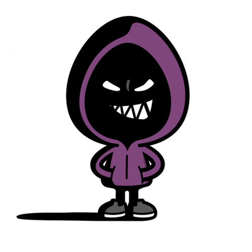 Purple Hoodie Guy Scary Face GIF