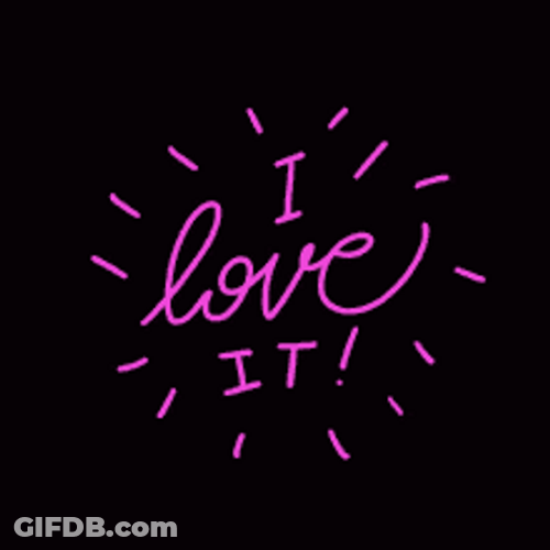 Purple I Love It Statement Text GIF
