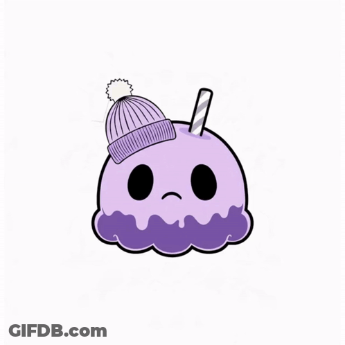 Purple Ice Cream With Straw Mood Mildly Concerned About Everything GIF