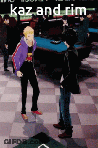Purple Jacket And Black Jacket Men At Pool Table GIF