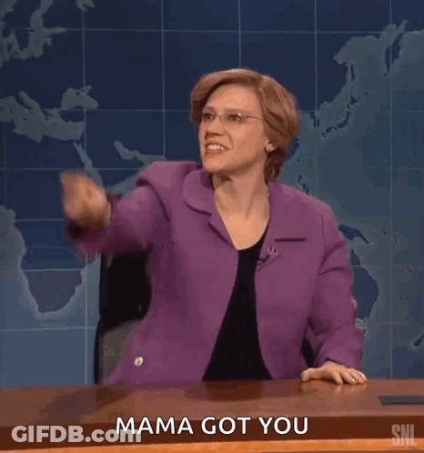 Purple Jacket Woman Pointing Mama Got You GIF