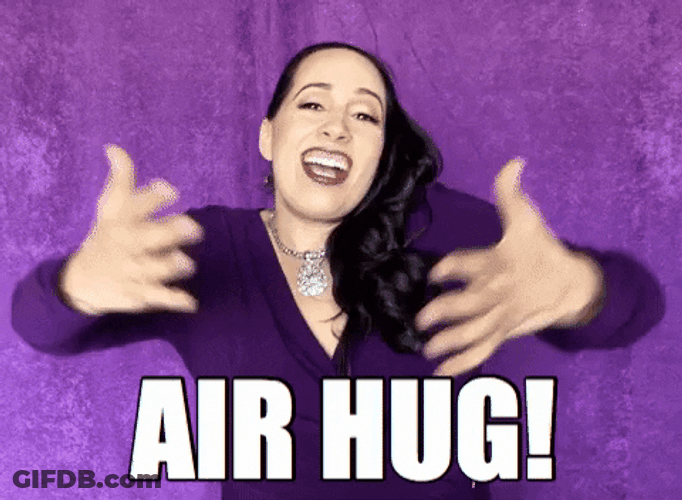 Purple Lady Air Hug Meme GIF