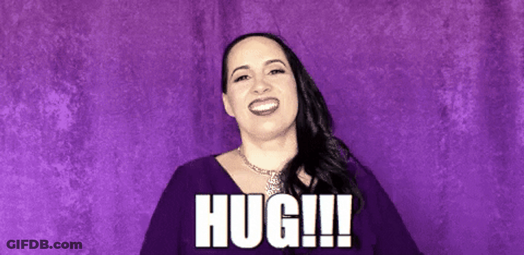 Purple Lady Hug Meme GIF