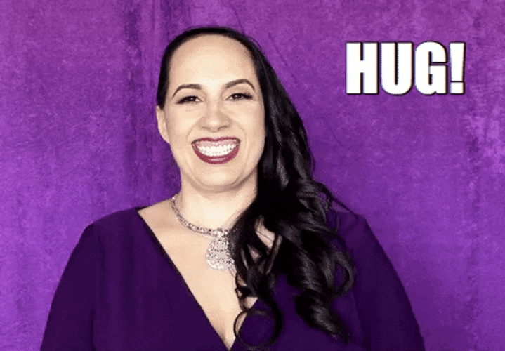 Purple Lady Self Hug Meme GIF