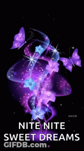 Purple Leaf Tree On Black GIF