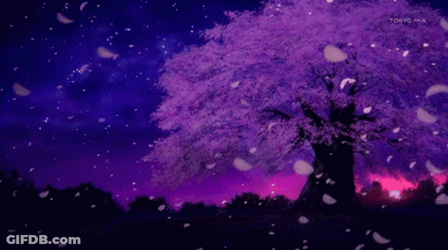 Purple Leaves Anime GIF