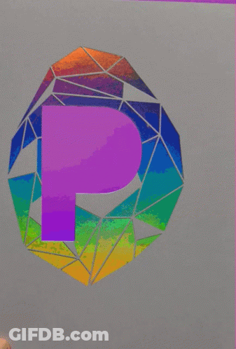 Purple Letter P Surrounded By Geometric Design GIF