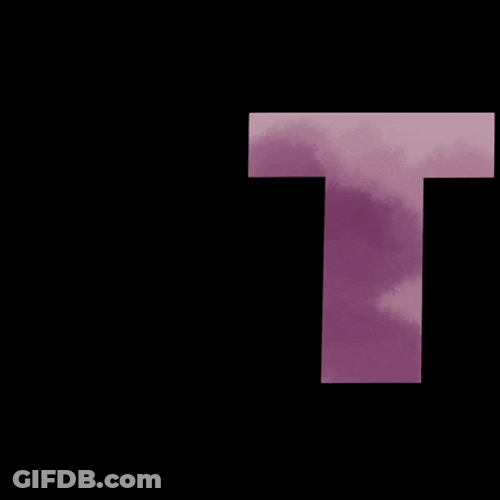 Purple Letter T Falling To One Side GIF
