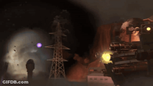 Purple Light Coming Out Of Tower In Video Game GIF