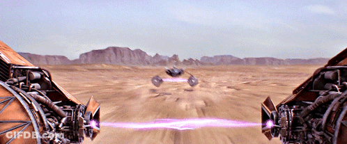 Purple Light Coming Out Of Vehicle In Desert GIF