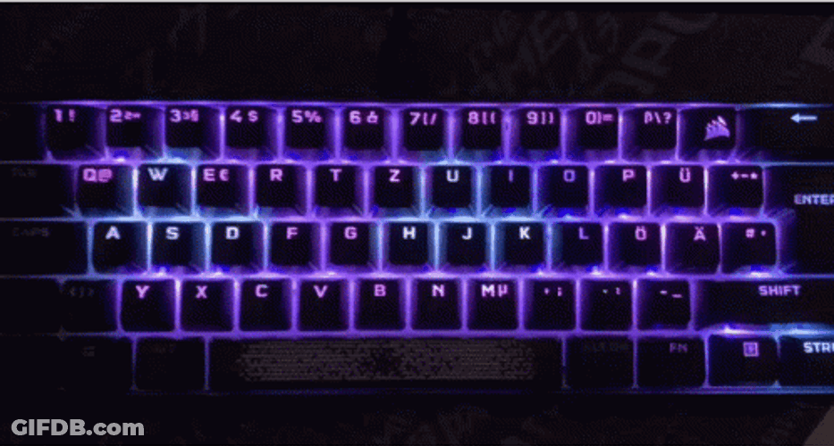 Purple Light RGB Keyboard GIF