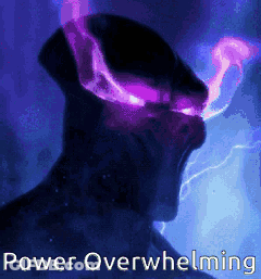 Purple Lightning Bolt From Person's Head GIF