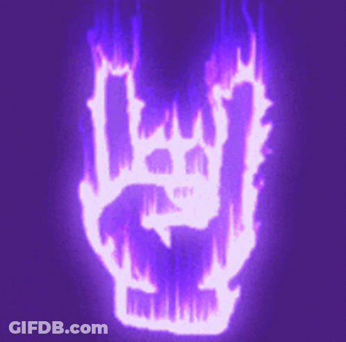 Purple Logo With Skull On Purple Background GIF