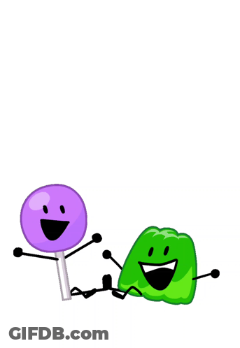Purple Lollipop Next To Green Gummy GIF