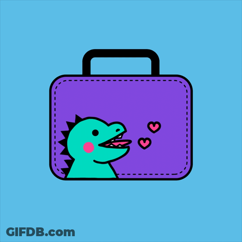 Purple Lunch Box With Sandwich Apple And Drink GIF