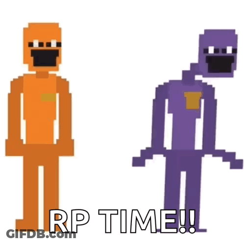 Purple Man Holding Gun Next To Man Holding Bomb GIF