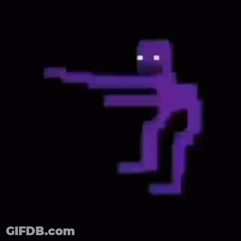 Purple Man Holding Gun GIF