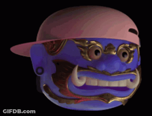 Purple Mask With Pink Hat GIF