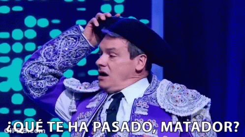 Purple Matador Asking Que Te Ha Pasado Matador GIF