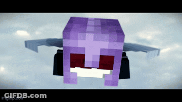 Purple Minecraft Character With Wings Flying GIF