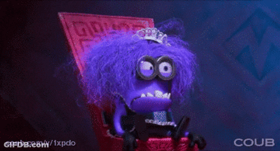 Purple Minion Getting Interviewed Shout GIF