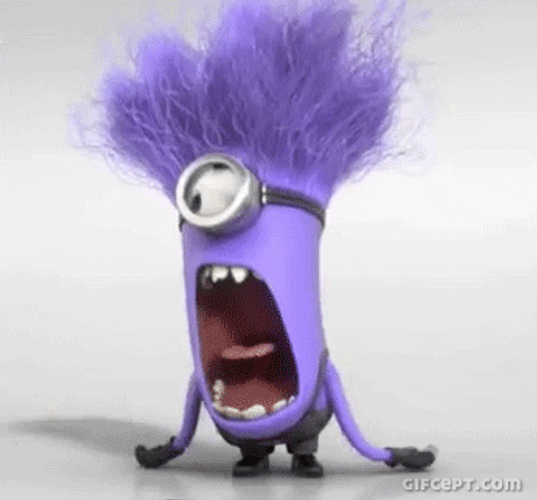 Purple Minion Opening Mouth GIF