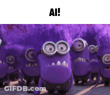 Purple Minions Saying AI GIF