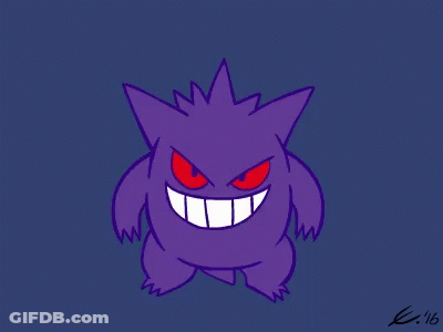 Purple Monster Drawing With Red Eyes And Teeth Dated 2016 GIF