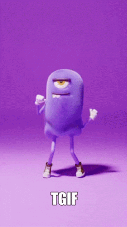 Purple Monster Happy Friday Meme GIF