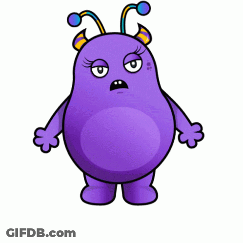 Purple Monster Horns Idc I Don't Care GIF