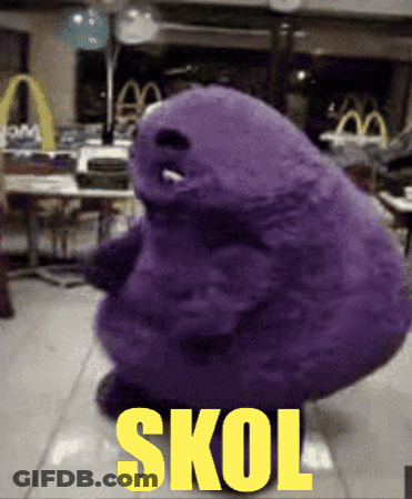 Purple Monster Saying Skol GIF