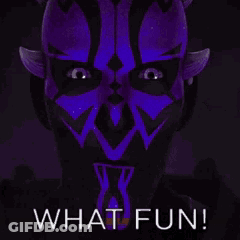 Purple Monster Saying What Fun GIF
