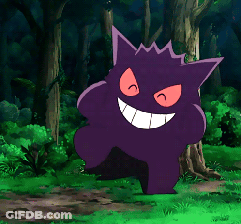 Purple Monster Smiling In Forest GIF