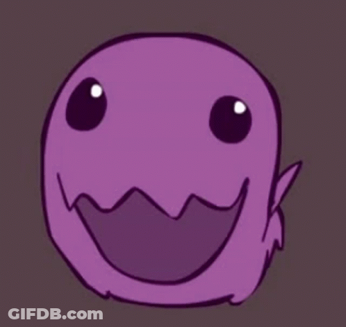 Purple Monster With Big Smile GIF