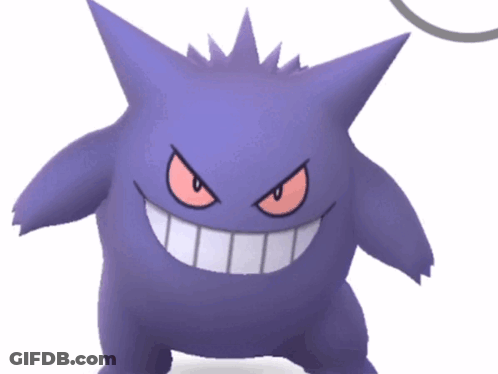 Purple Monster With Red Eyes And Large Smile GIF