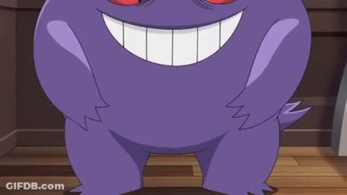 Purple Monster With Red Eyes Smiling GIF