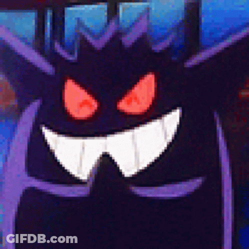Purple Monster With Red Eyes Smiling GIF