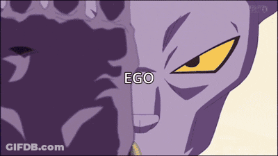 Purple Monster With Word Ego Above GIF