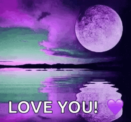 Purple Moon And Clouds Reflection GIF