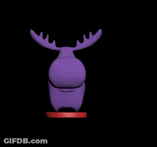 Purple Moose Spinning GIF
