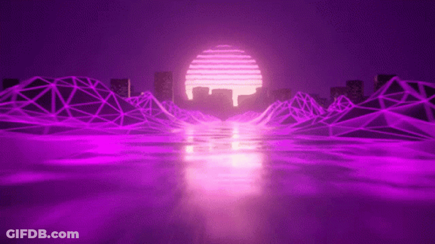 Purple Neon City Synthwave GIF