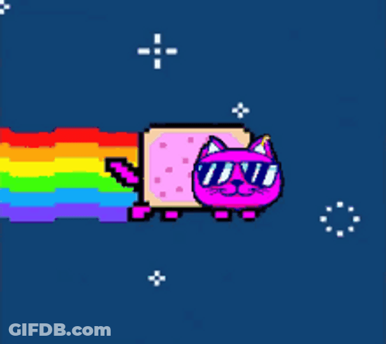 Purple Nyan Cat With Glasses GIF