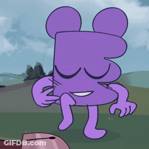Purple Object With Ears And Legs GIF