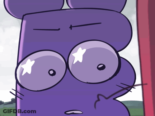 Purple Object With Star In Eyes GIF