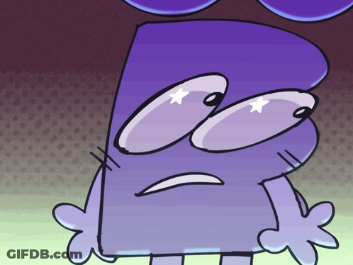 Purple Object With Stars In Eyes GIF