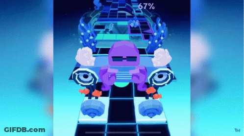 Purple Octopus Playing Video Game -67% GIF