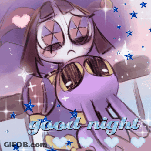 Purple Octopus Saying Good Night GIF