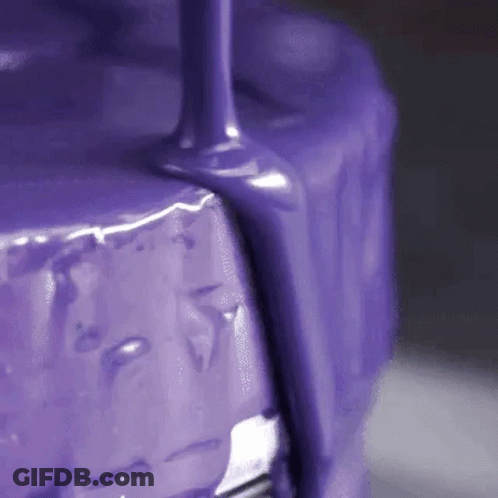 Purple Paint Poured On Metal GIF